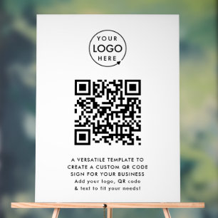 QR-Code Berufliches, einfaches, weißes Firmenlog Acrylschild