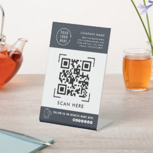 QR-Code   Berufliches Firmenlogo Sockelschild