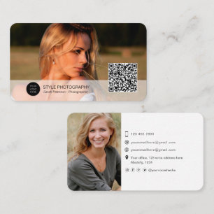 QR-Code berufliches Foto für moderne Fotografen Visitenkarte