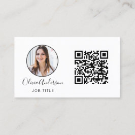 QR-Code Berufliches Foto Schwarz-weiß Business Bu Visitenkarte