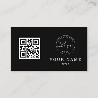 QR-Code Berufliches Schwarz-Klassisches Logo Visitenkarte