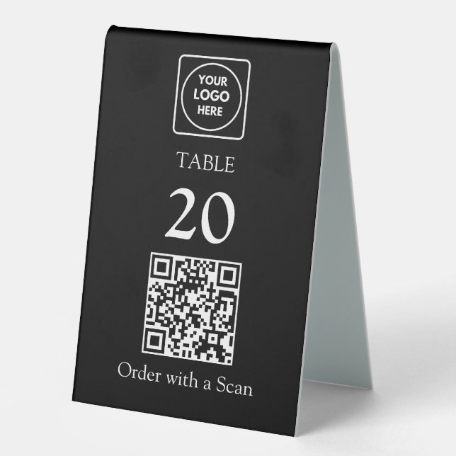 QR-Code | Bestellung der Tischnummer im Restaurant Tischaufsteller (Vorderseite)