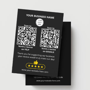 QR-Code Bewertung von Kleinunternehmen GOOGLE und  Visitenkarte