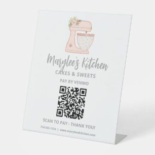 QR Code Bezahlung Hier Bäckereigebäck Pedestal Sch Sockelschild
