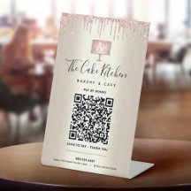 QR Code Bezahlung hier Pink Cake Bake ery Glitzer