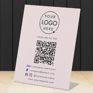 QR Code Bezahlung Zelle Paypal Payment Business Sockelschild