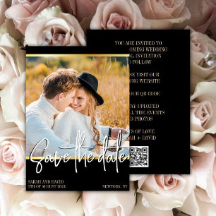 QR Code Black and Gold Photo Enregistrer la carte