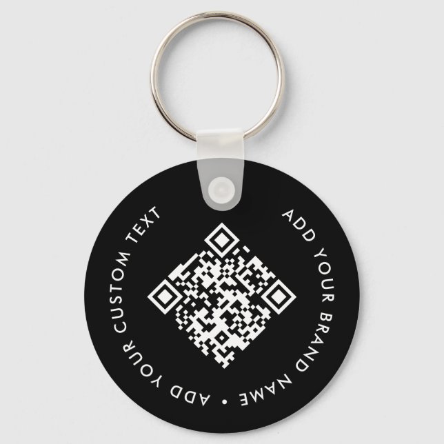 QR Code Black Business Logo Schlüsselanhänger für  (Rückseite)