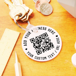 QR-Code | Black Business Modern Budget Round Schlüsselanhänger