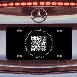 QR-Code | Black Business Modern Budget Round US Nummernschild<br><div class="desc">Ein einfaches,  benutzerdefiniertes schwarzes QR-Code-Nummernschild in modernem minimalistischem Stil,  das einfach mit QR-Code,  Firmennamen oder Website und benutzerdefiniertem Text aktualisiert werden kann...  #QRcode #business.</div>