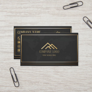 Qr Code Black Gold Modernes Minimalistisches Beruf Visitenkarte