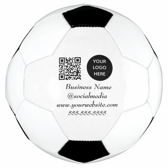 QR Code Black Modern Business Logo Fußball (Vorderseite)