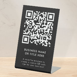 QR-Code | Black Modern Minimalistisch Simple Busin Sockelschild