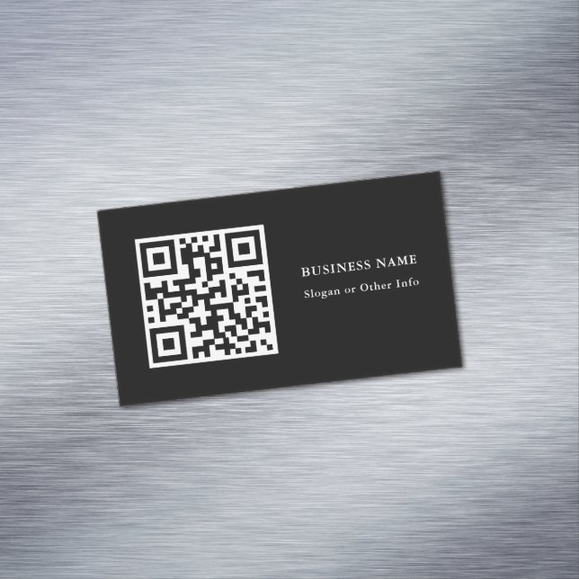QR Code Black Simple Business Card Magnet (Beispiel)