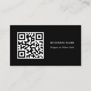 QR Code Black Simple Business Card Visitenkarte
