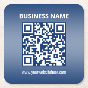 QR-Code Blau (oder eine beliebige Farbe) strahle Rechteckiger Pappuntersetzer