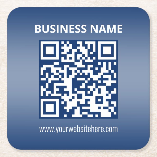 QR-Code | Blau (oder eine beliebige Farbe) strahle Rechteckiger Pappuntersetzer (Vorderseite)
