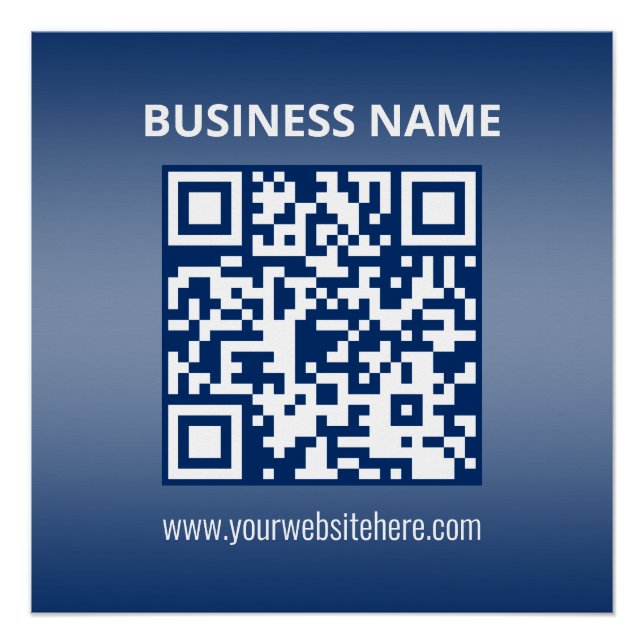QR-Code | Blau (oder jede Farbe) Gradient Poster (Vorderseite)