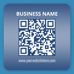 QR-Code Blau (oder jede Farbe) Gradient Quadratischer Aufkleber