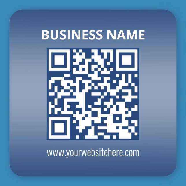 QR-Code | Blau (oder jede Farbe) Gradient Quadratischer Aufkleber (Von Creator hochgeladen)