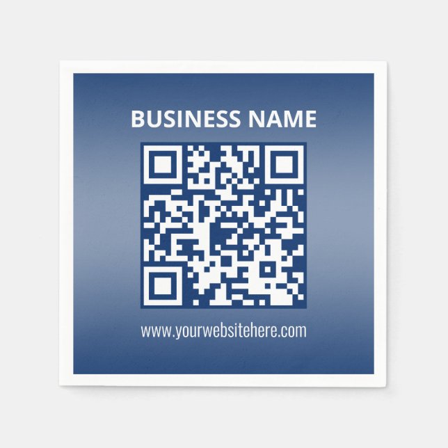QR-Code | Blau (oder jede Farbe) Gradient Serviette (Vorderseite)
