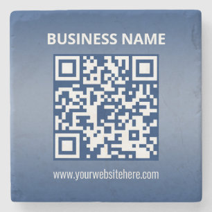 QR-Code Blau (oder jede Farbe) Gradient Steinuntersetzer