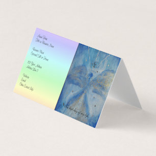 QR-Code-Blue Angel on a rainbow background Visitenkarten