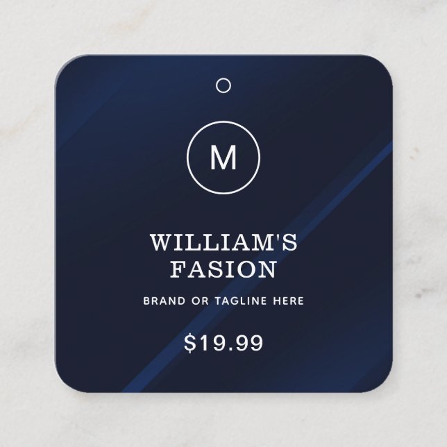 QR-Code | Blue Cloud Label Price Hang Tag (Vorderseite)