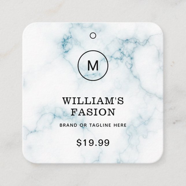 QR-Code | Blue Cloud Label Price Hang Tag (Vorderseite)