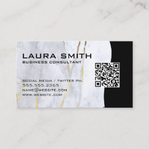 QR-Code / Blue Gold-Business-Karte aus Marmor Visitenkarte