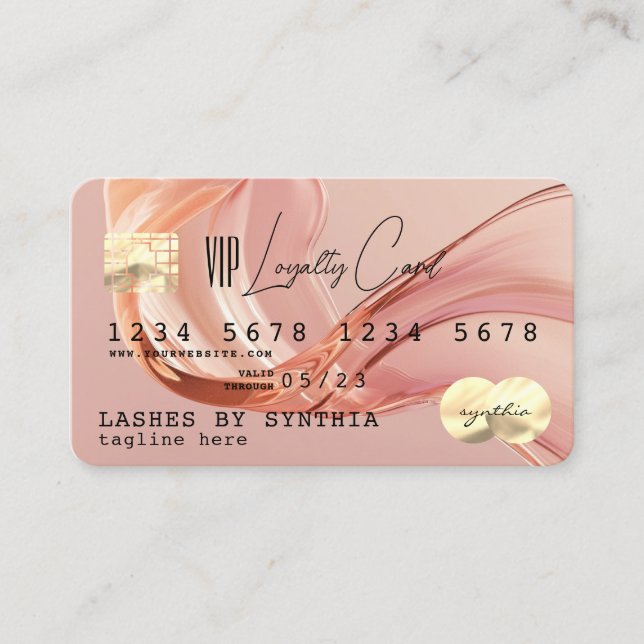 QR-Code Blush Modern Business Loyalty Credit Card Visitenkarte (Vorderseite)