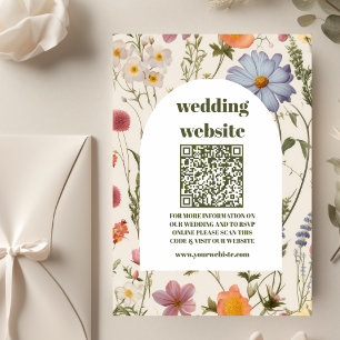 qr code Boho Wildblume Botanische Hochzeit Begleitkarte
