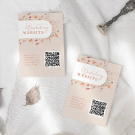 QR Code Boho Wildblume Wedding Website Begleitkarte