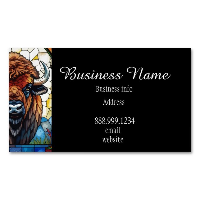 QR Code Bold Bison Buffalo Animal Nature Art Magnetische Visitenkarte (Vorderseite)