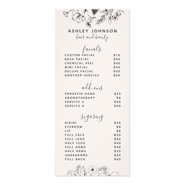 QR Code Botanical Blush Spa 3 Services Menu (Devant)