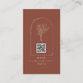 QR Code Bouquet Arch Terracotta Wedding RSVP Begleitkarte