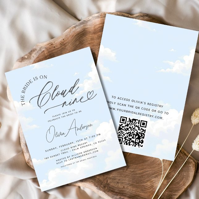 QR Code Bridge befindet sich auf Cloud Nine Brautp Einladung (Von Creator hochgeladen)