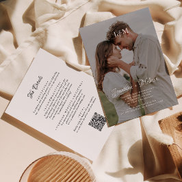 QR Code Budget Alles in einem Monogramm Overlay Einladung