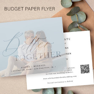 QR CODE Budget moderne Foto Hochzeit Save-the-Date Flyer