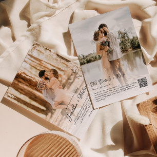 QR Code Budget Overlay 2 Foto Script Hochzeit Einladung