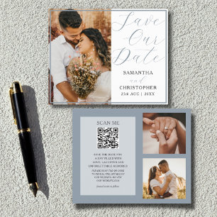 QR-Code Budget Save Our Date Dusty Blue