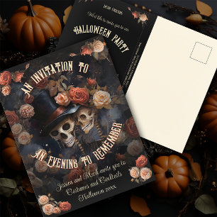 QR Code budget Skeletons RSVP Halloween Invitation