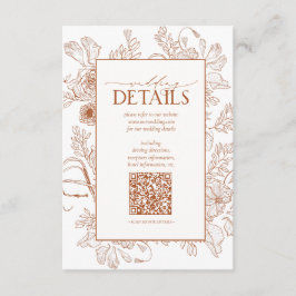 QR Code Burnt Orange Blumenzwiebeldetails Begleitkarte