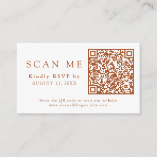 QR Code Burnt Orange Wedding RSVP Begleitkarte