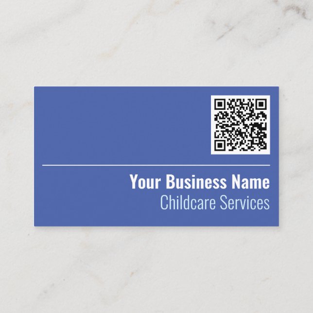 QR Code Business Card für Kinderbetreuungsdienste Visitenkarte (Rückseite)