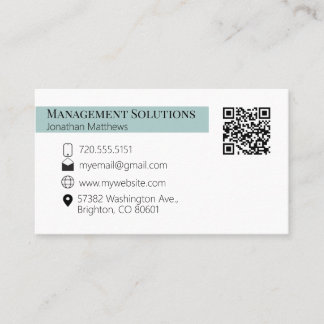 QR-Code Business Card Light Aquamarin Visitenkarte