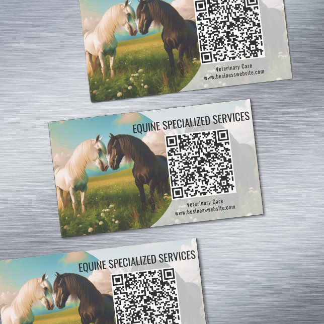 QR Code Business Card Magnet (Horse QR Code Business Card Magnets)