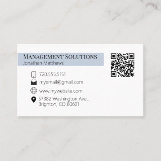 QR-Code Business Card Steele Blue Visitenkarte