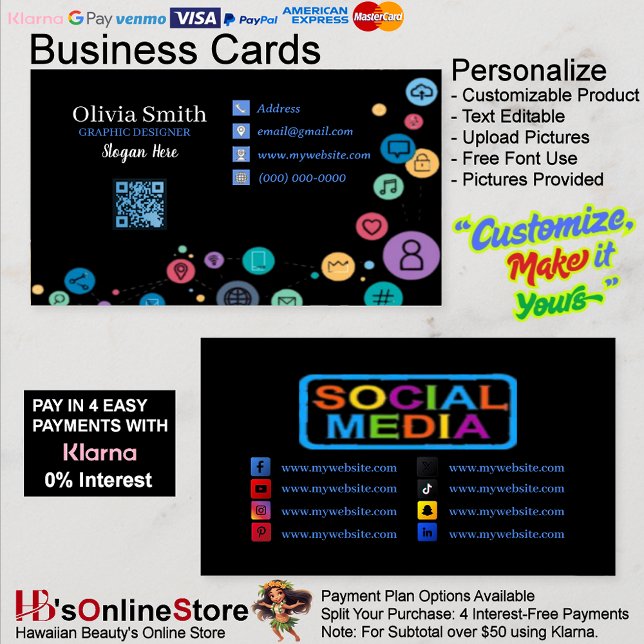 QR Code Business Cards 31 Paket mit 100 Visitenkarte (Social Media Networking QR Code Business Cards 15.)