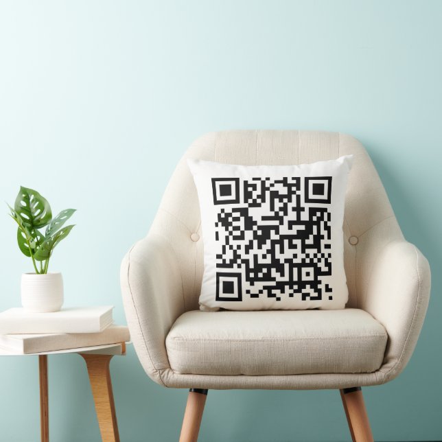 QR Code Business Corporate Minimalistisch Kissen (Stuhl )
